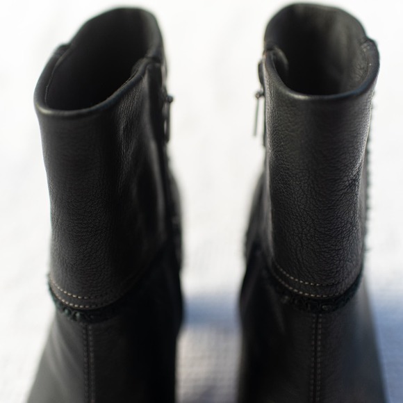 Antia Heeled Boots MADE IN SPAIN 10M Ribbon Detail Black Leather - Picture 3 of 9